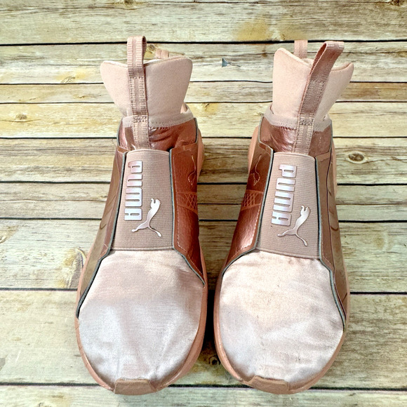 Puma x Kylie Jenner Womens Fierce Pink Satin High Top Slip On Sneakers 10 - Picture 3 of 15